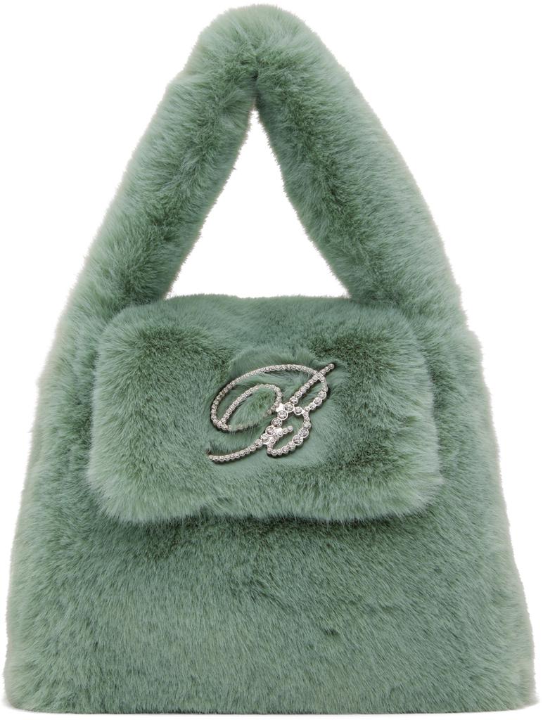 Blumarine Green Faux-Fur Bag