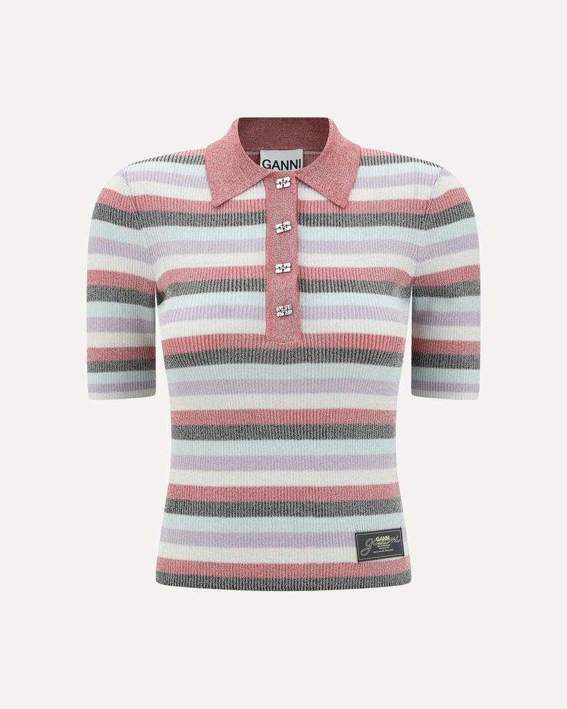 ガニー GANNI Light Sparkle Rib Polo K2482135 Women