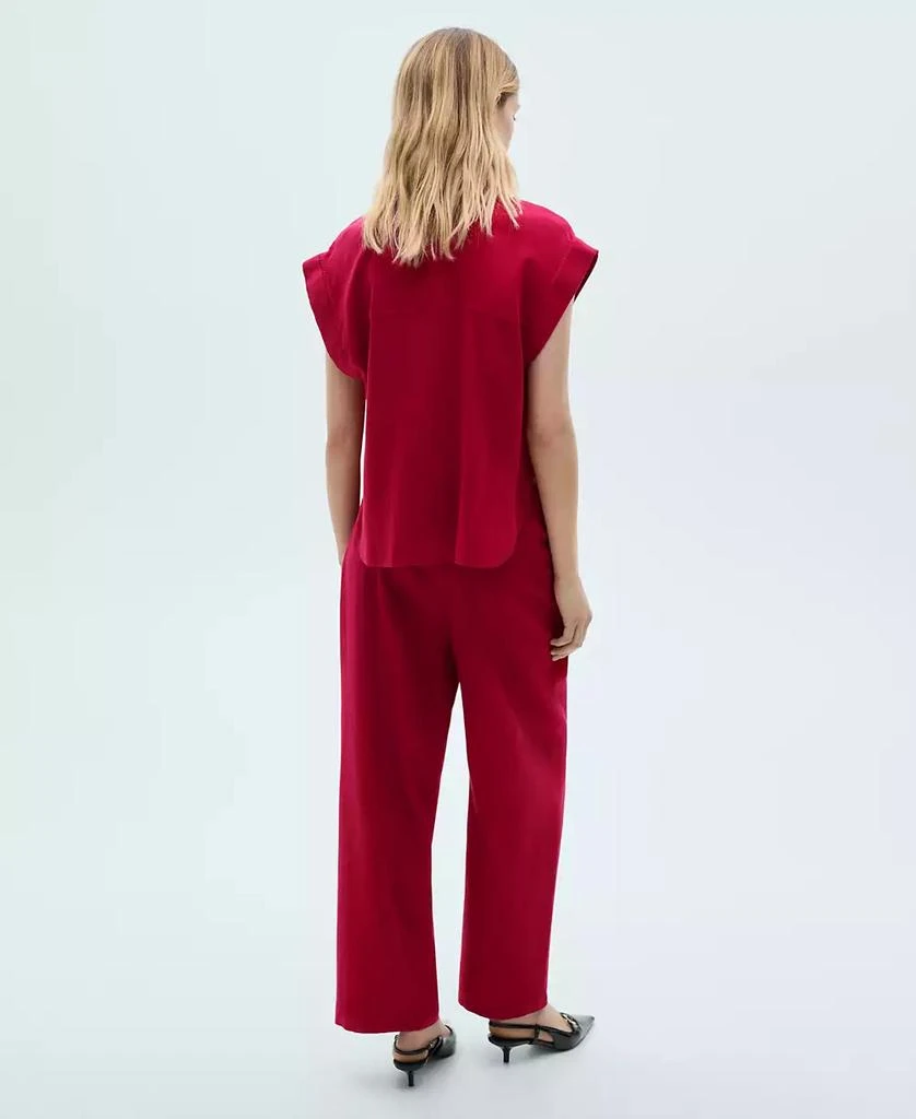 Mango Women's Flowing Linen Pants 4