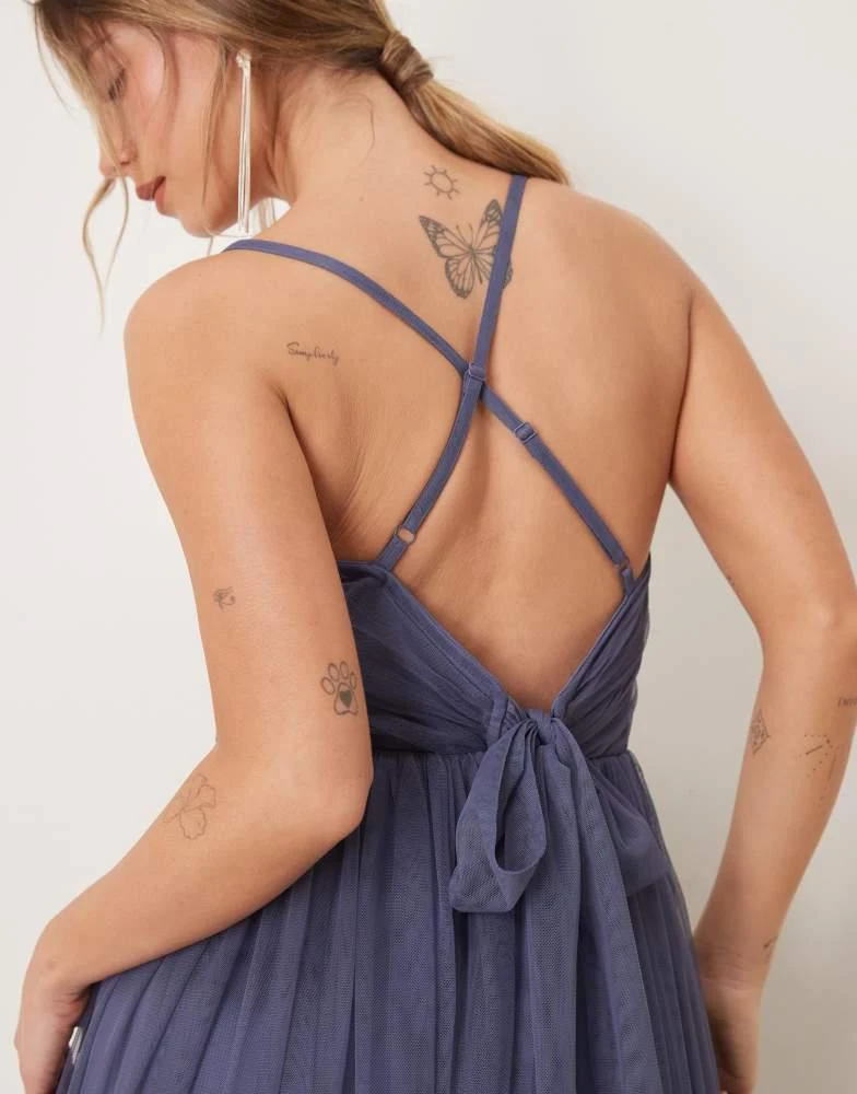 Anaya Anaya Cami maxi bridesmaid dress in indigo blue 2