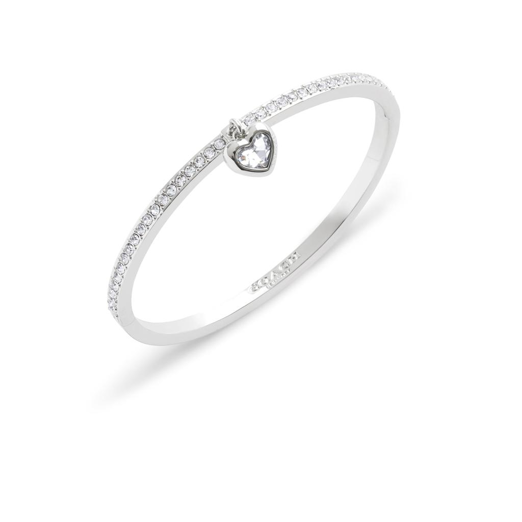 COACH Stone Heart Charm Bangle Bracelet