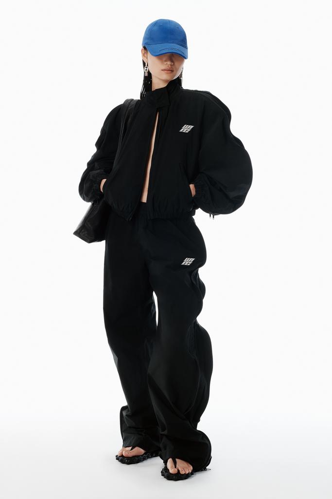Alexander Wang black logo drawcord track pants