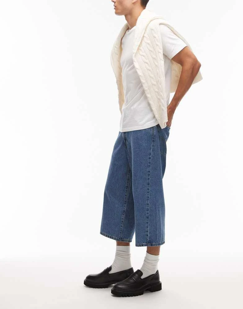 Levi's Levi's baggy 3/4 denim jorts in mid wash 3