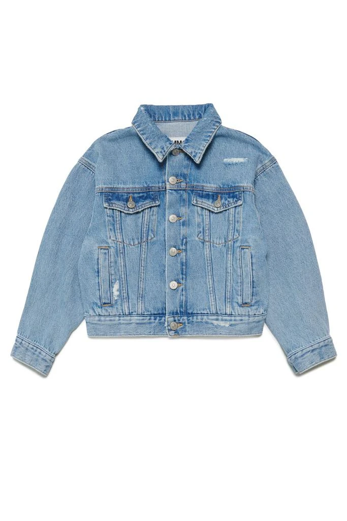 MM6 MM6 Maison Margiela Kids Logo-Embroidered Buttoned Denim Jacket 1