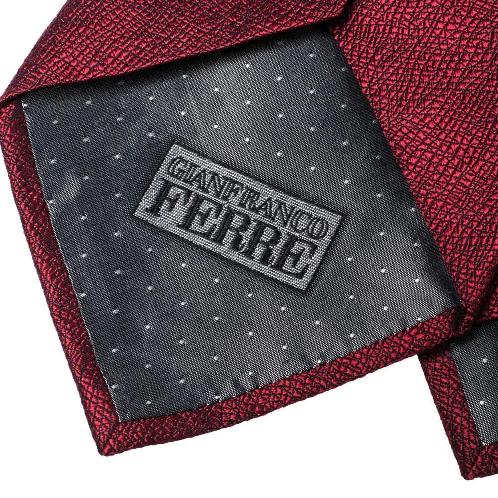 Gianfranco Ferre Gianfranco Ferre Red Jacquard Silk Traditional Tie 3