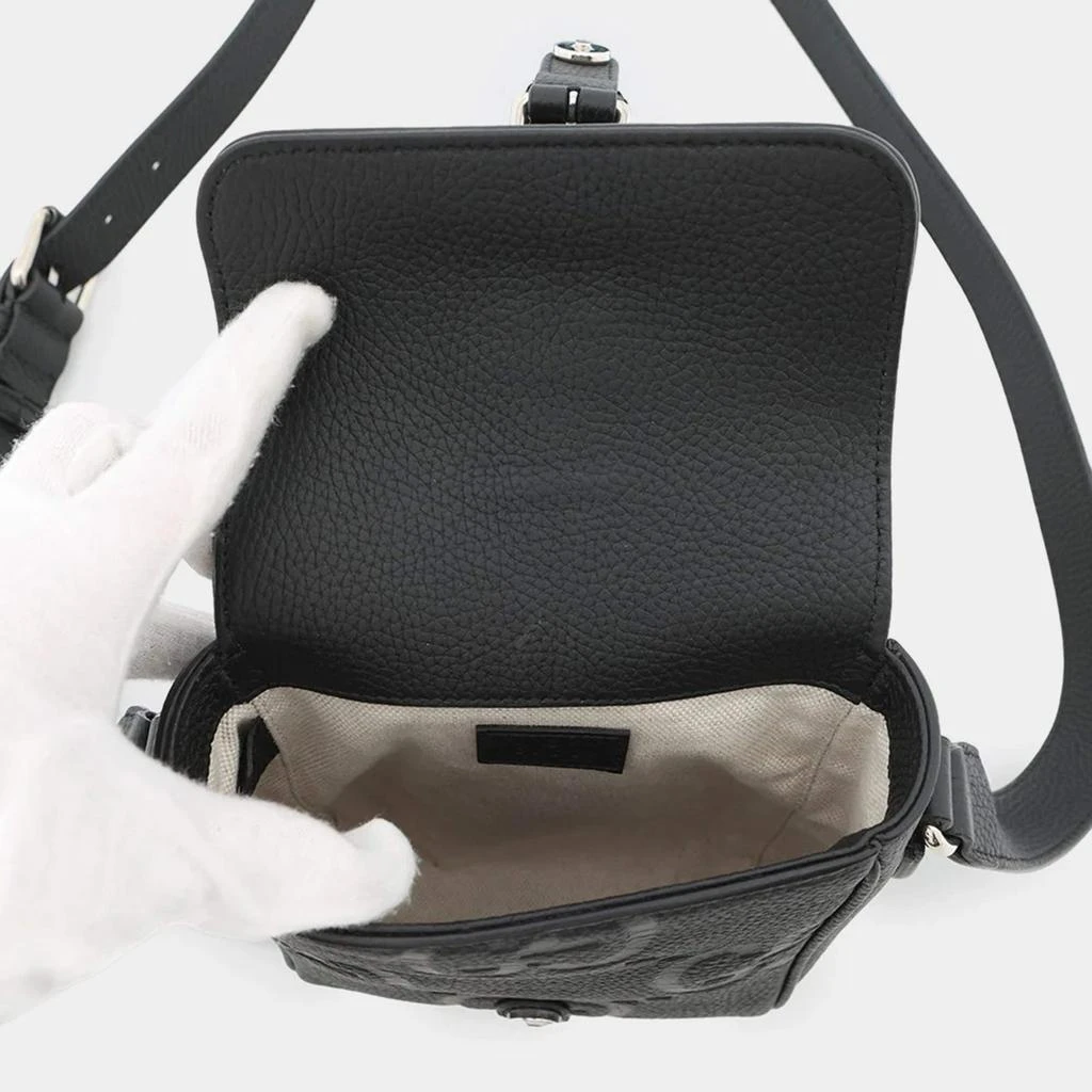 Gucci Gucci Jumbo Gg Messenger Bag Black Leather Size Small 9