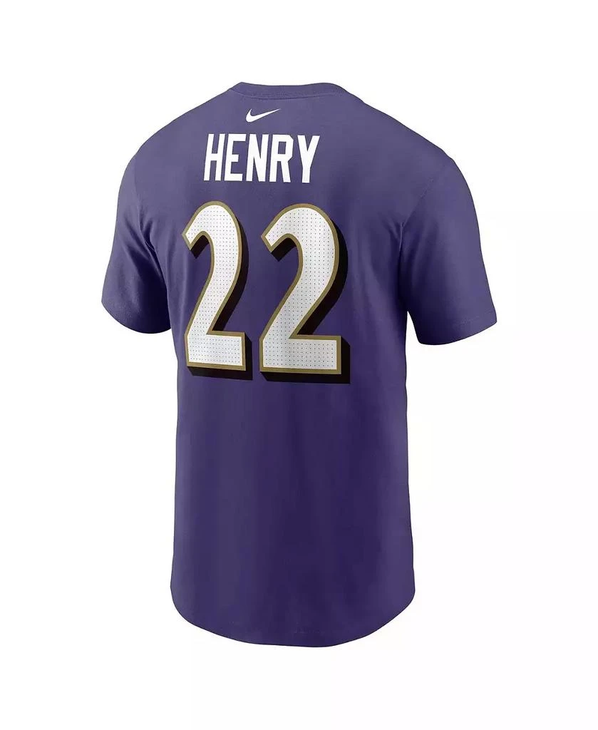 NIKE Men's Derrick Henry Purple Baltimore Ravens Player Name Number T-Shirt 3