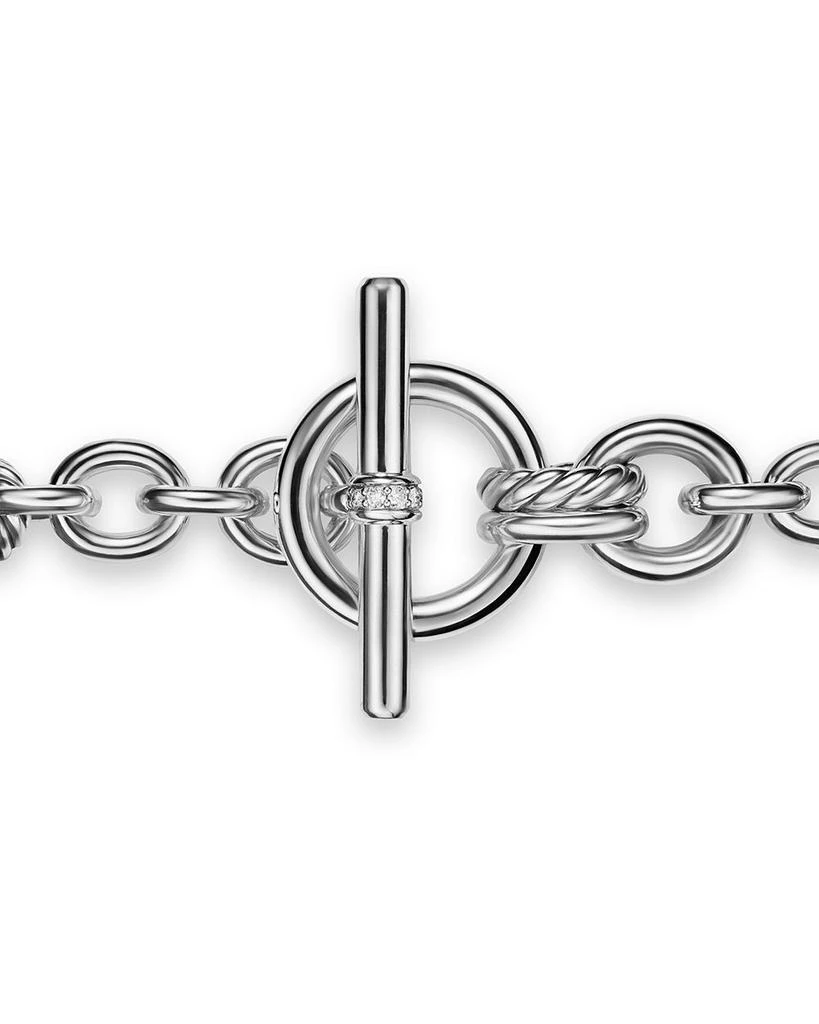 David Yurman Mercer Toggle Chain Necklace in Sterling Silver with Diamonds, 12.7mm 4