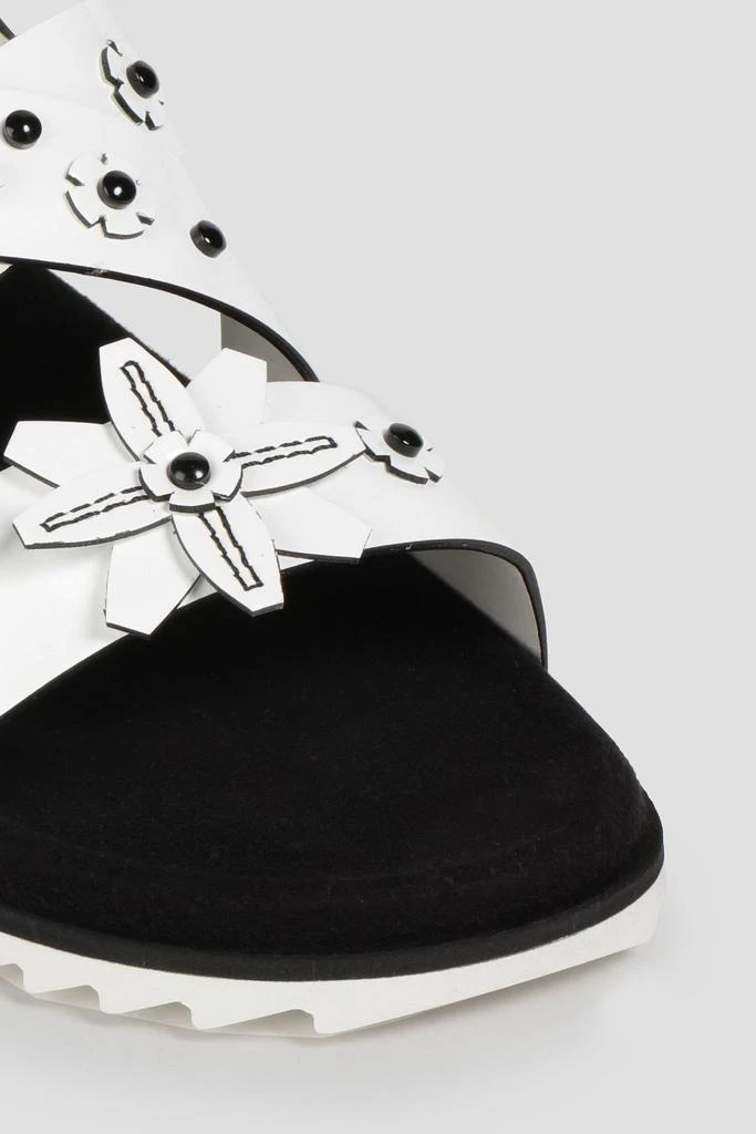 Tod's Studded laser-cut patent-leather slingback sandals 5