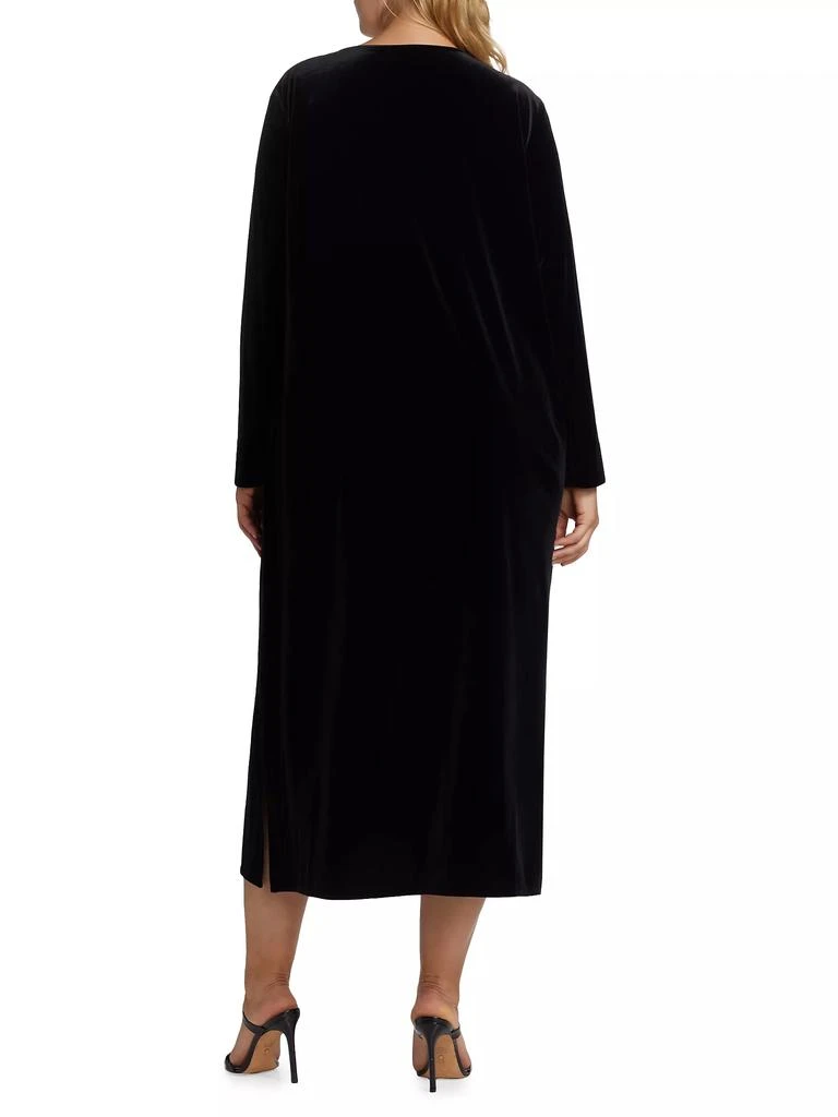 Caroline Rose Stretch Velvet Midi-Dress 5
