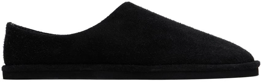 AURALEE Black Suede Slippers 1