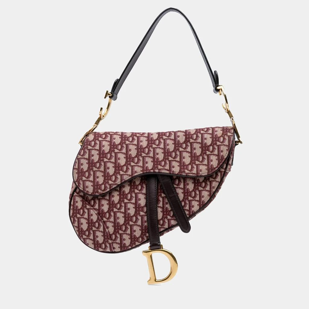 Dior Dior Red Oblique Canvas Saddle Bag 1