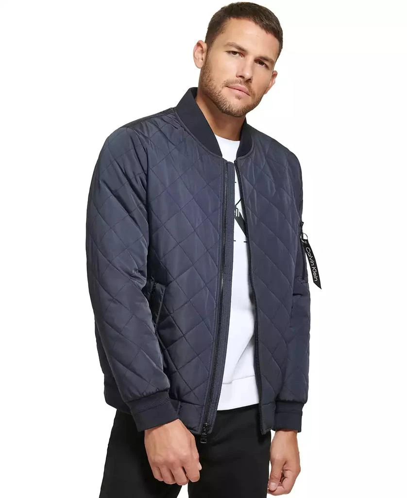 Calvin Klein Men's Quilted Baseball Jacket with Rib-Knit Trim 1