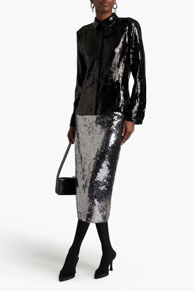 Theory Sequined satin blouse 2