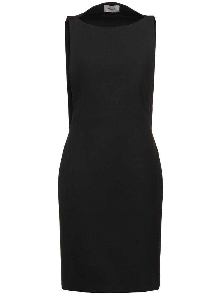 COPERNI Open Back Crepe Midi Dress W/cape