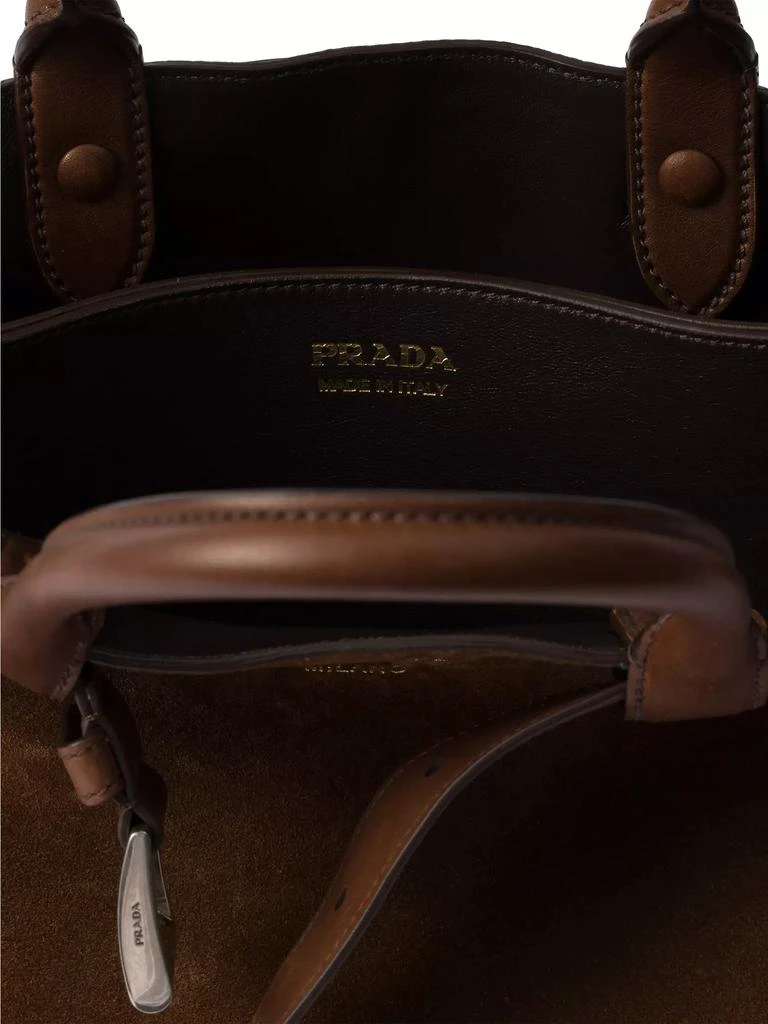 Prada Medium Buckle Suede Bag with Belt 4