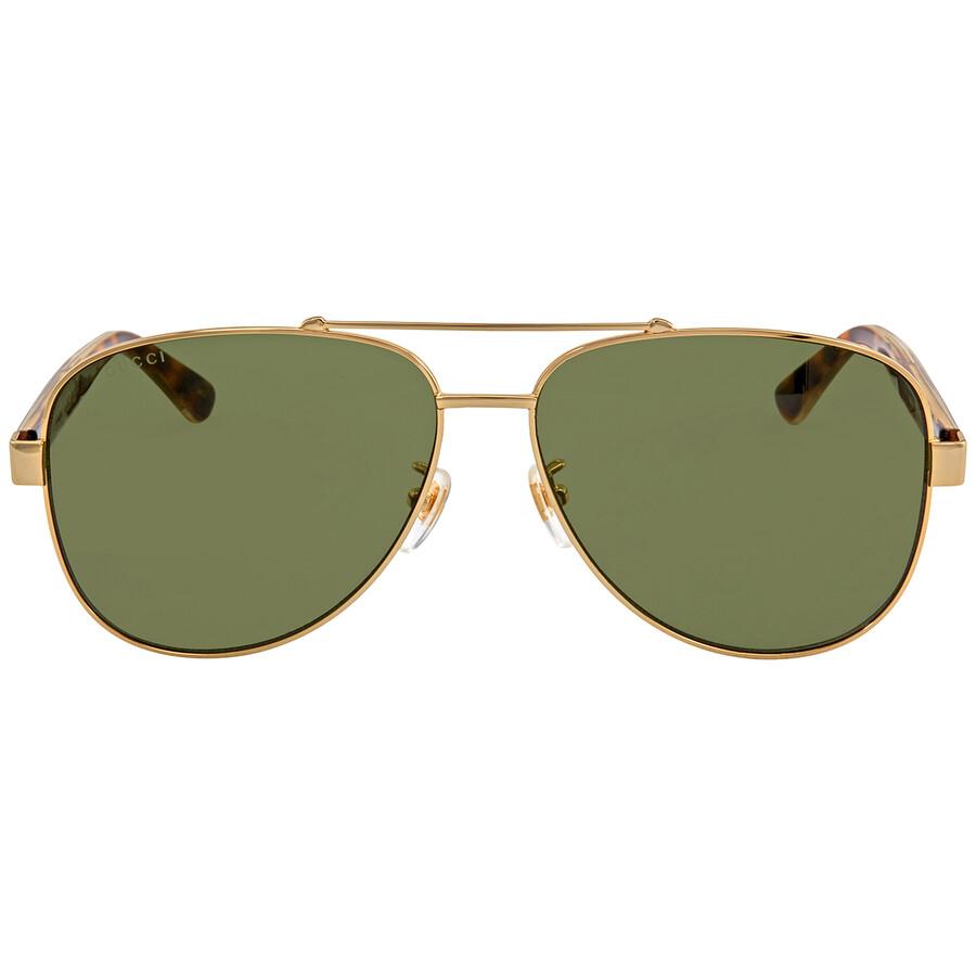 Gucci Green Pilot Men's Sunglasses GG0528S 009 63
