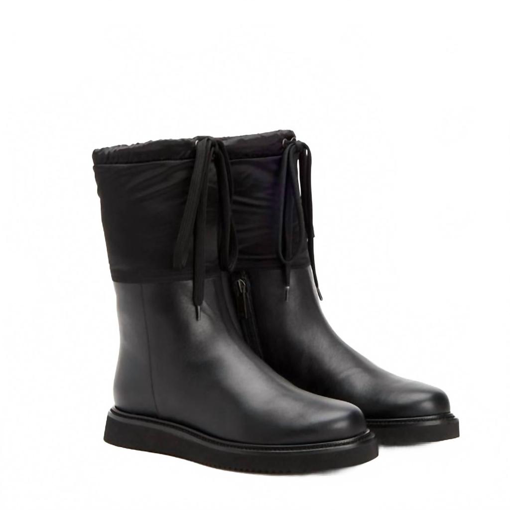 Aquatalia Women's Nylon Shearling Lining Mid Calf Winter Boots In Black