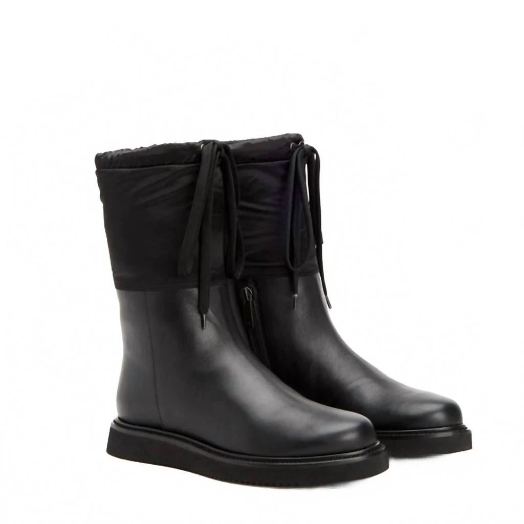 Aquatalia Women's Nylon Shearling Lining Mid Calf Winter Boots In Black 1