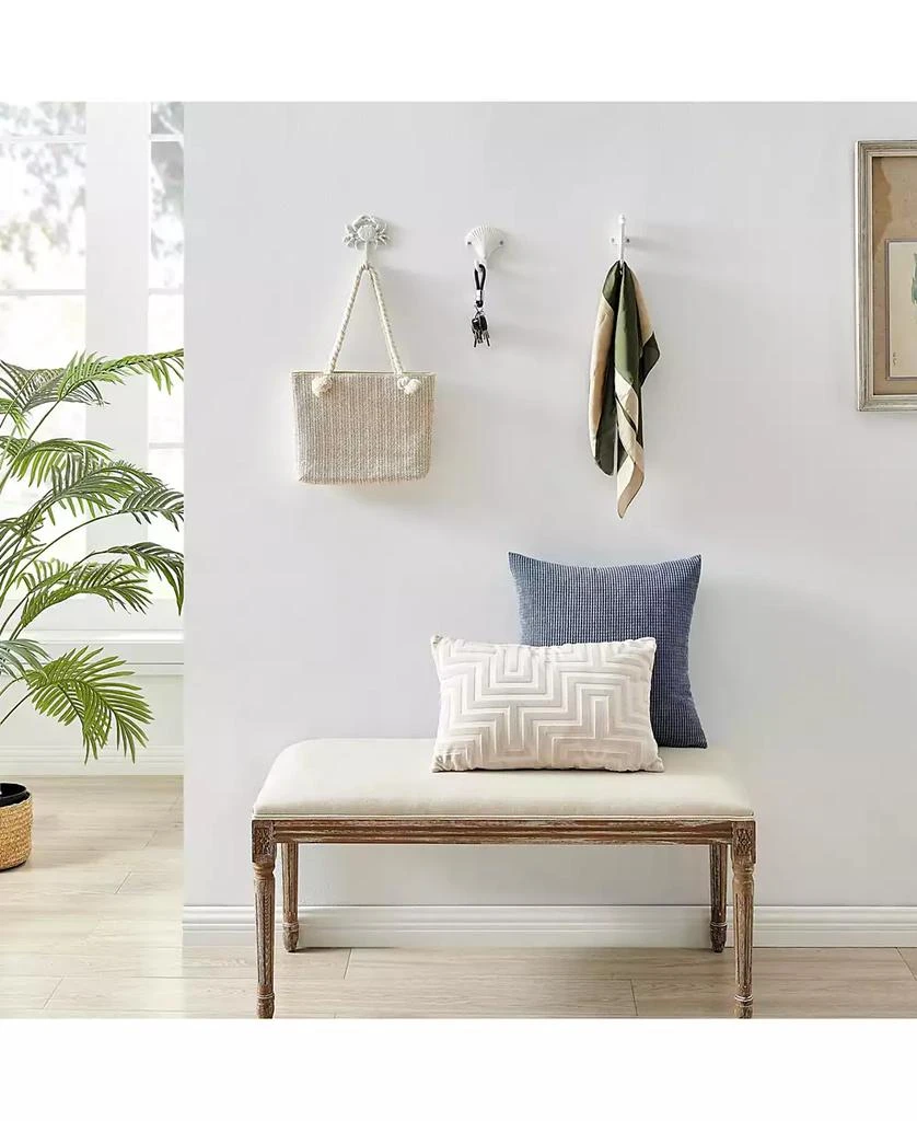 Danya B White Cast Iron Nautical Ocean Sculpture Wall Hook Set of 3 - Seashell, Crab, Seahorse 7