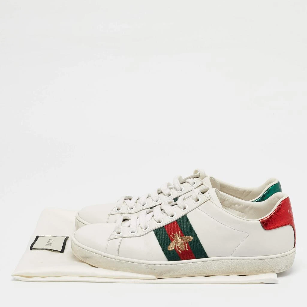 Gucci Gucci White Leather Ace Bee Embroidered Low Top Sneakers Size 36 9
