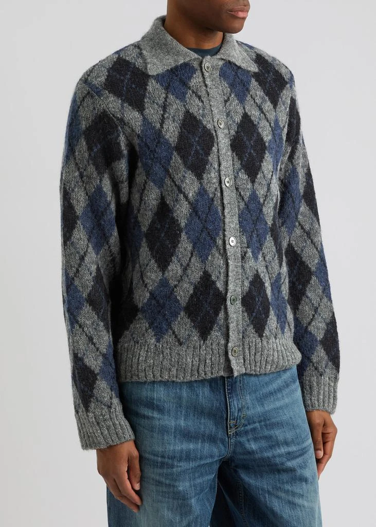 Our Legacy Evening Argyle alpaca-blend cardigan 2