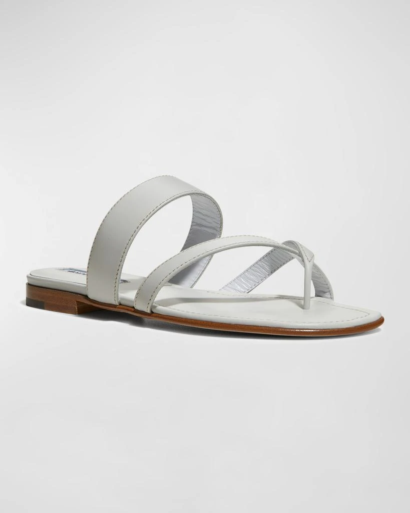Manolo Blahnik Susa Flat Leather Sandals 2
