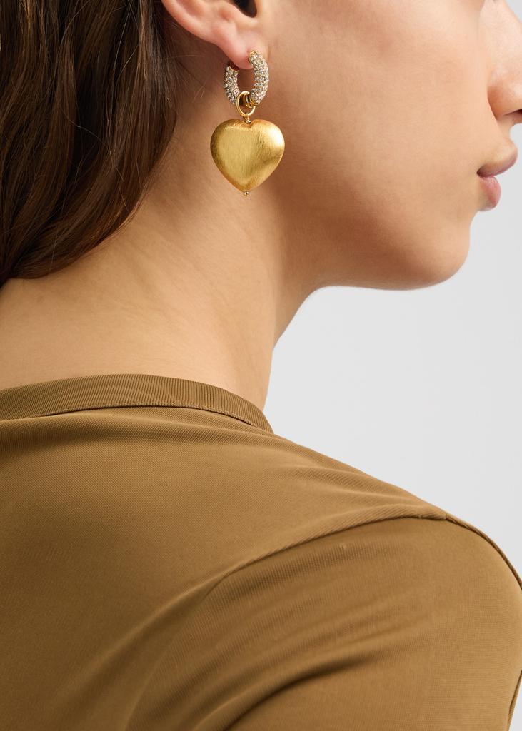 Timeless Pearly Mismatched 24kt gold-plated heart earrings
