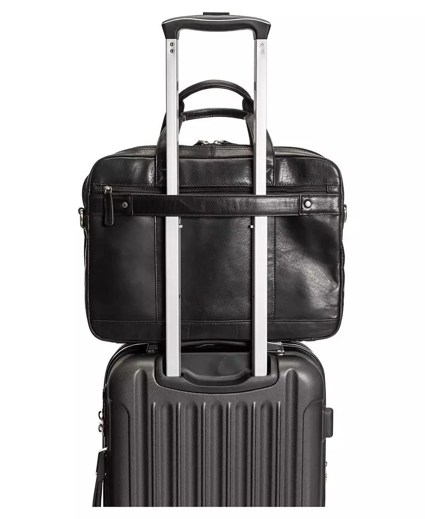 Mancini Leather Goods Men's Buffalo Double Compartment Briefcase for 15.6" Laptop and Tablet 5