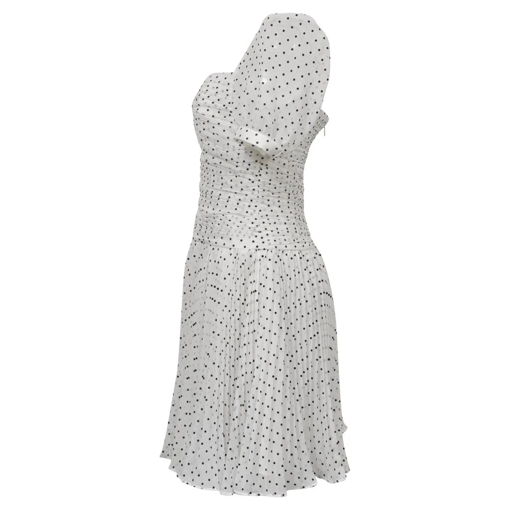 Self Portrait Polka Dot Mini Dress in White Polyester 2