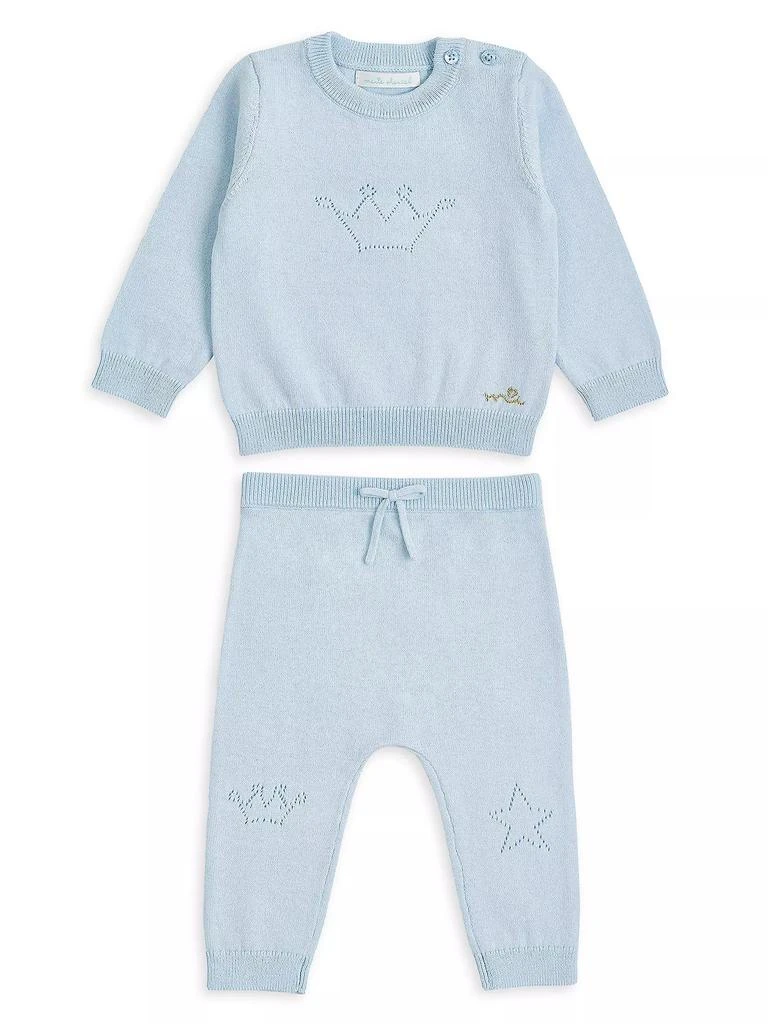 Marie Chantal ​Baby Girl's Pointelle Crown Knit Set 1