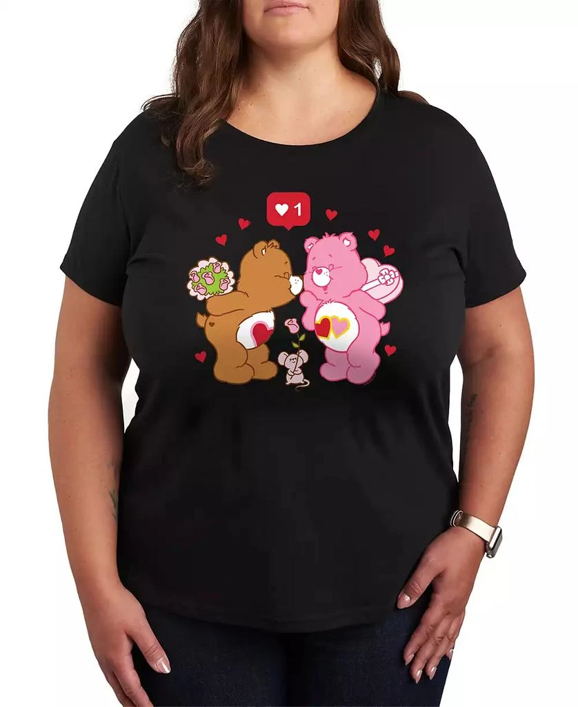 Hybrid Apparel Plus Size Trendy Care Bears Valentine
s Day Graphic Crew Neck T-Shirt