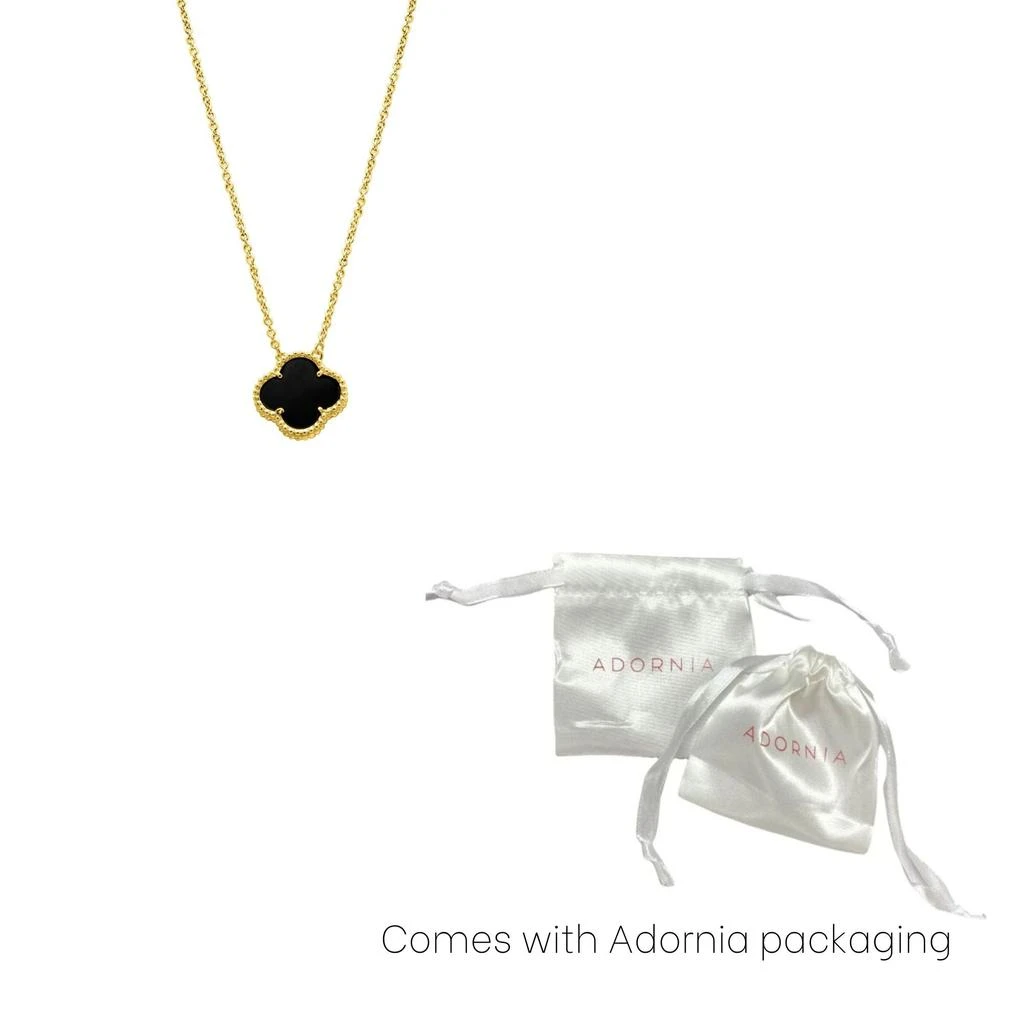 Adornia 14k Gold Plated Black Flower Necklace Rose Gold 3