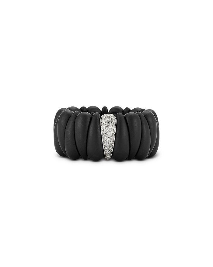 Roberto Demeglio 18K White Gold Demeglio Diamond & Matte Ceramic Artiglio Stretch Ring