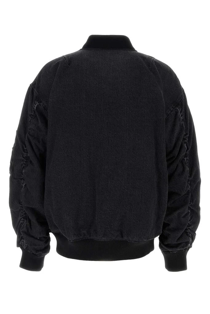 Prada Black Denim Oversize Padded Bomber Jacket 2