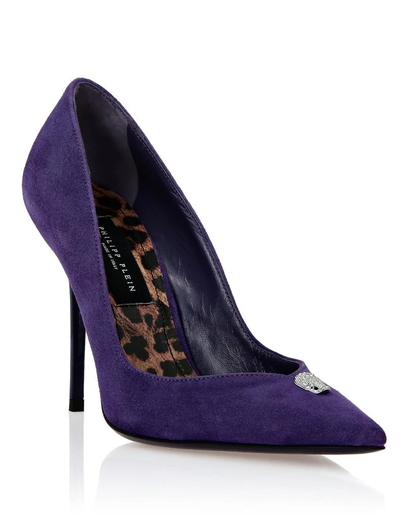 Philipp Plein Suede Decollete Hi-Heels Crystal Skull 1