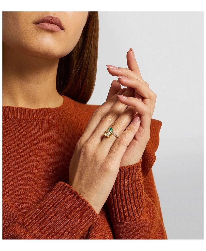 Moritz Glik 18K Yellow Gold Emerald 
Diamond Shaker Eternity Ring 3