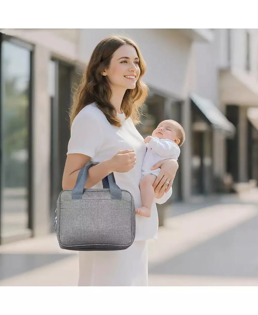 Mecale Wearable Breast Pump Bag with Ice Pack, Fits M5/M6, Storage for Pump Accessories 
Breastmilk, Portable Carrying Case, Grey 2