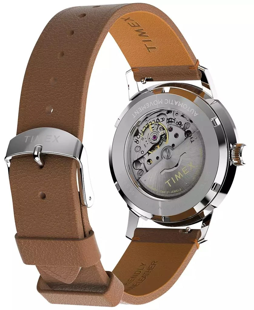 Timex Men's Mechanical Automatic Brown Leather Strap Watch, 40mm 3