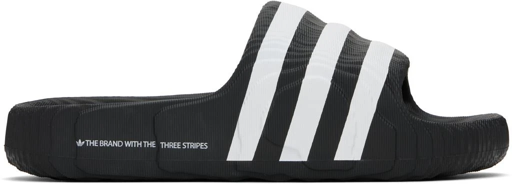 Adidas Black Adilette 22 Pool Slides 1