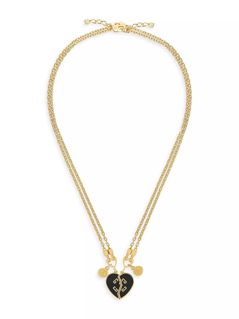 Givenchy Separable Heart Necklaces in Metal and Enamel 1