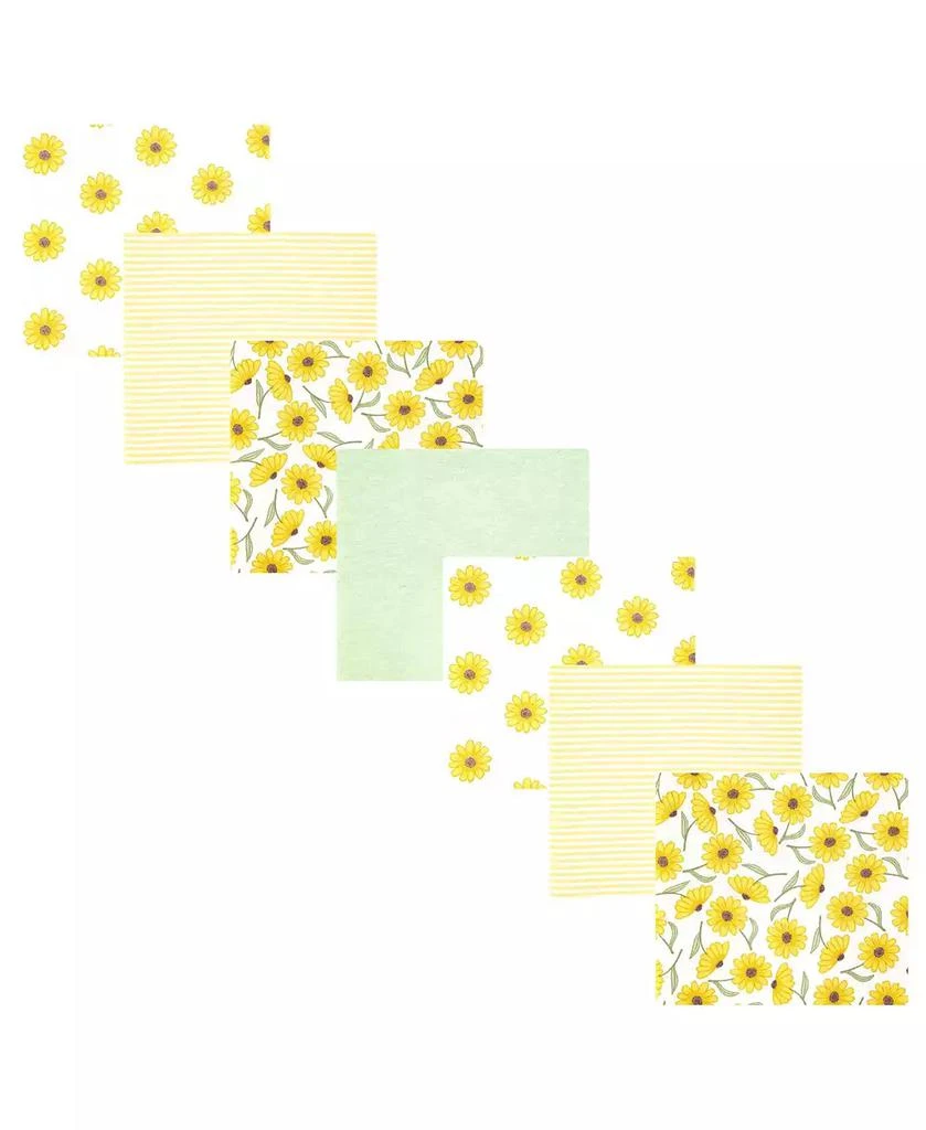 Hudson Girl Cotton Poly Flannel Receiving Blankets Bundle, Yellow Daisy, One Size
