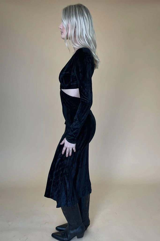 knee length dresses for ladies Emory Midi Dress Black – VRG GRL