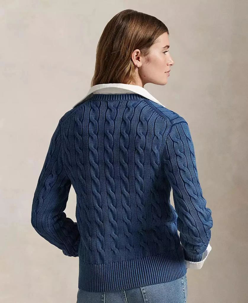 Ralph Lauren Women's Cable-Knit Cotton Cardigan Sweater 2