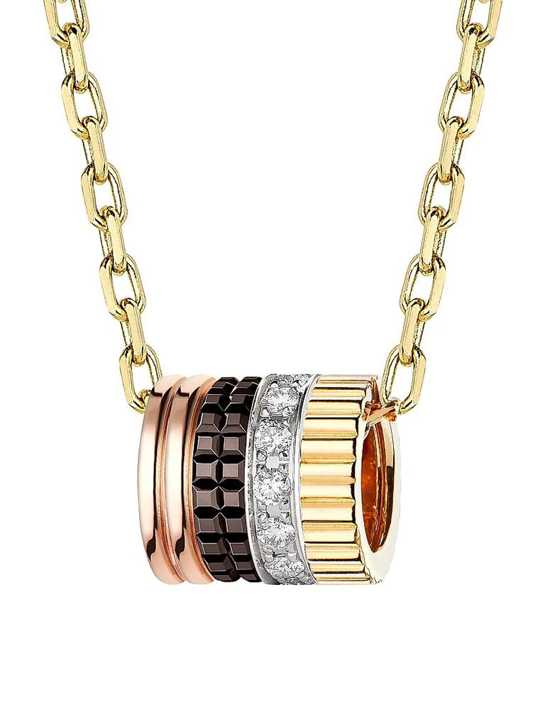 Boucheron Unisex Quatre Classique Tri-Tone 18K Gold, PVD & 0.17 TCW Diamond Pendant Necklace 4