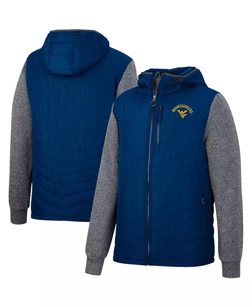 Colosseum Men's Navy West Virginia Mountaineers Course Herringbone Full-Zip Hoodie