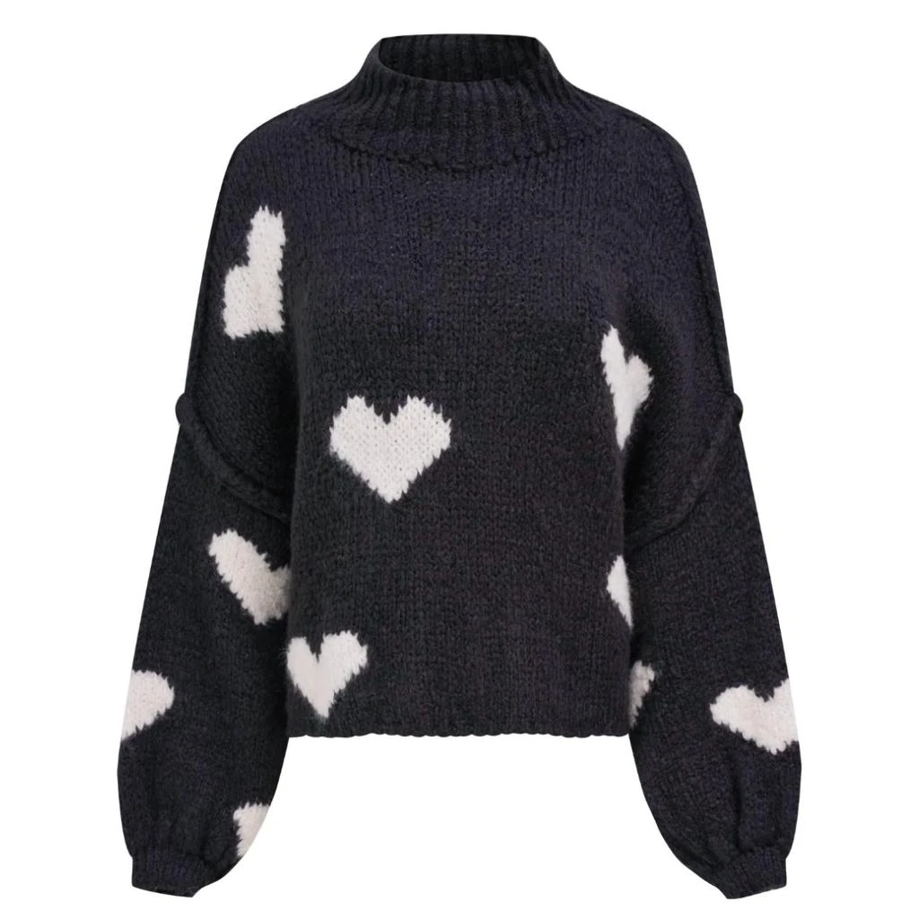 ASTRID Heart Sweater In Black 2