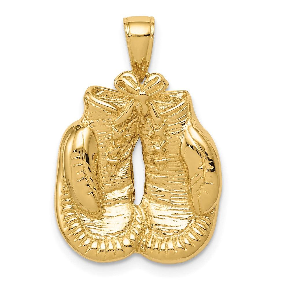 Diamond2Deal 10k Yellow Gold Solid Polished Open-Backed Boxing Gloves Pendant