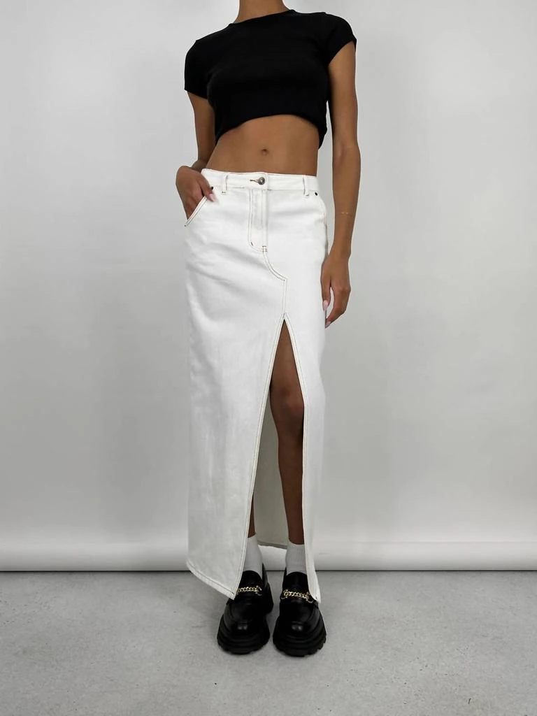 Lioness Lioness - Slit Front Denim Midi Skirt 1