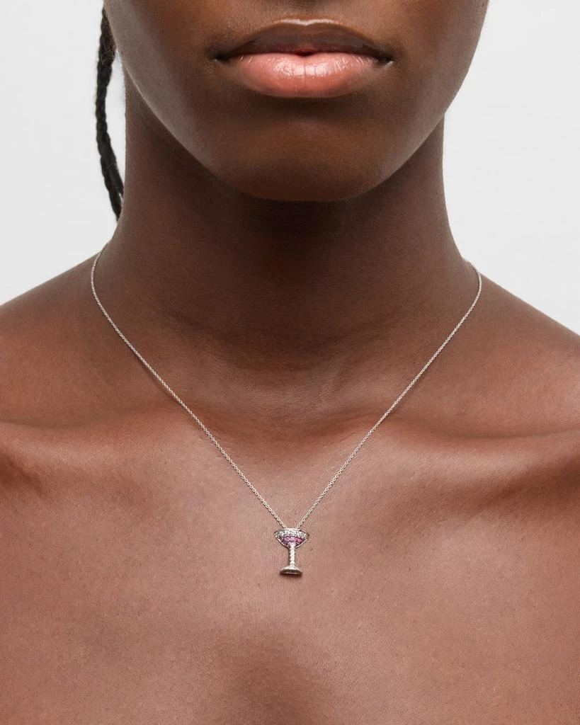 Roberto Coin 18K White Gold Cosmo Glass Pendant Necklace 2